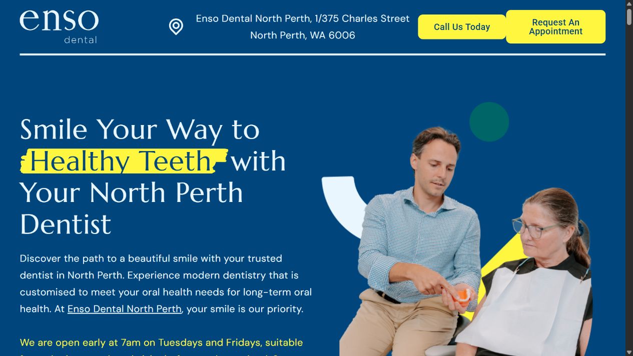 Preview of the Enso Dental patient offer landing page